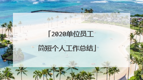 2020单位员工简短个人工作总结