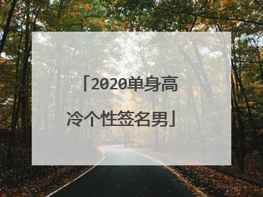 2020单身高冷个性签名男