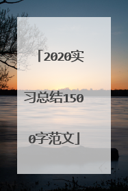 2020实习总结1500字范文