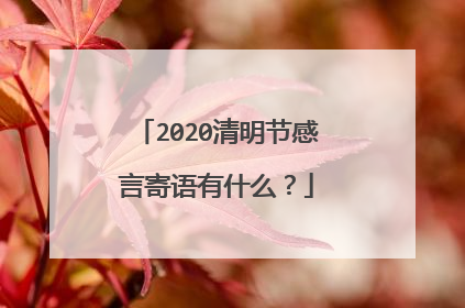 2020清明节感言寄语有什么？