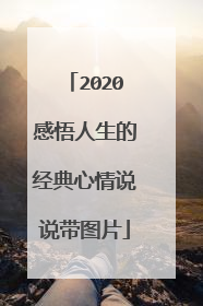2020感悟人生的经典心情说说带图片