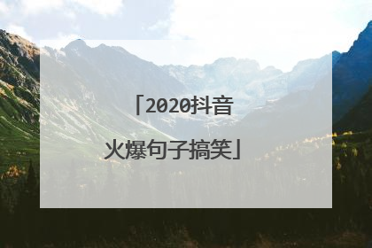 2020抖音火爆句子搞笑