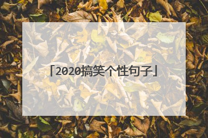 2020搞笑个性句子