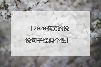 2020搞笑的说说句子经典个性