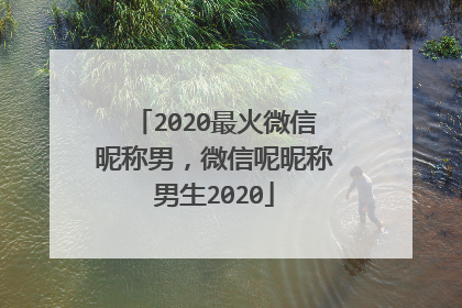 2020最火微信昵称男,微信呢昵称男生2020