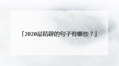 2020最精辟的句子有哪些？
