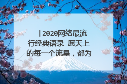 2020网络最流行经典语录 愿天上的每一个流星，都为你而闪耀天际