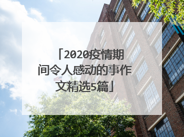 2020疫情期间令人感动的事作文精选5篇