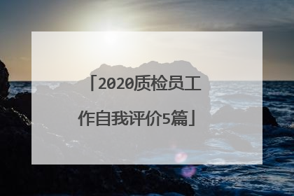 2020质检员工作自我评价5篇