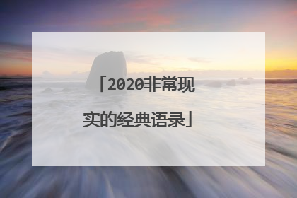 2020非常现实的经典语录