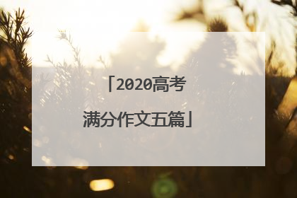 2020高考满分作文五篇