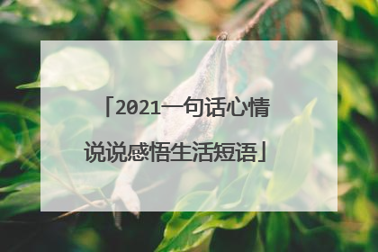 2021一句话心情说说感悟生活短语