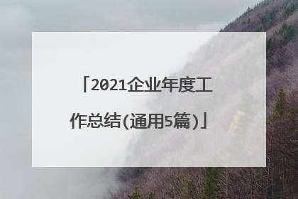 2021企业年度工作总结(通用5篇)