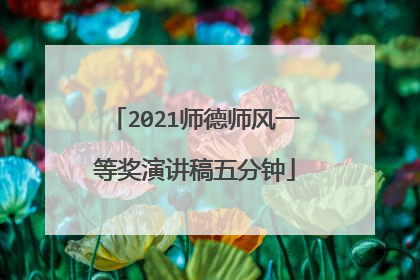 2021师德师风一等奖演讲稿五分钟
