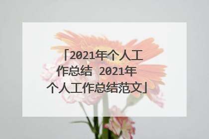 2021年个人工作总结 2021年个人工作总结范文