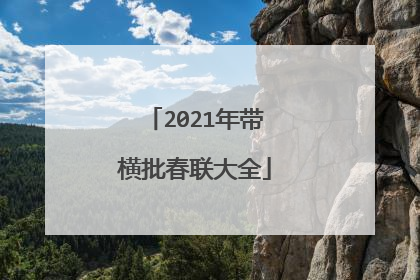 2021年带横批春联大全