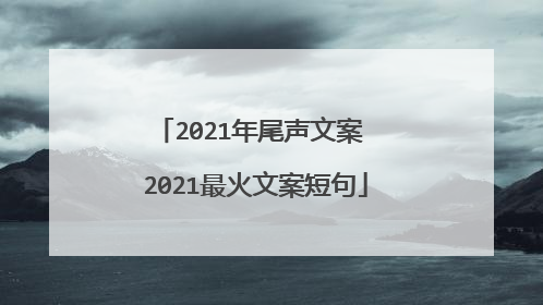 2021年尾声文案 2021最火文案短句