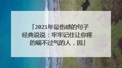 2021年最伤感的句子经典说说:牢牢记住让你疼的喘不过气的人,因