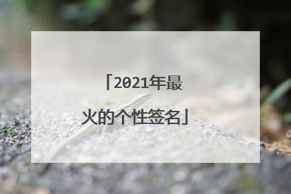 2021年最火的个性签名