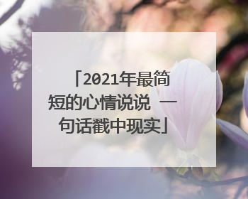 2021年最简短的心情说说 一句话戳中现实