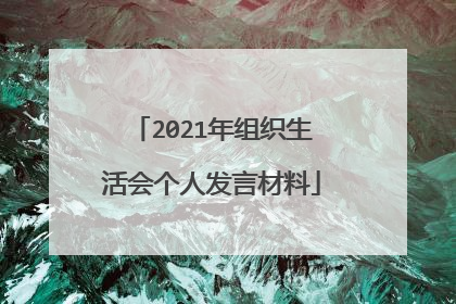 2021年组织生活会个人发言材料