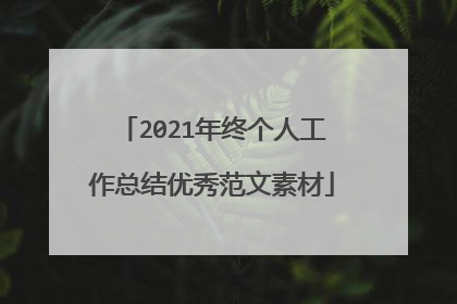 2021年终个人工作总结优秀范文素材