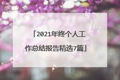 2021年终个人工作总结报告精选7篇