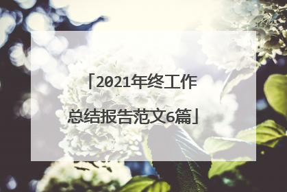 2021年终工作总结报告范文6篇