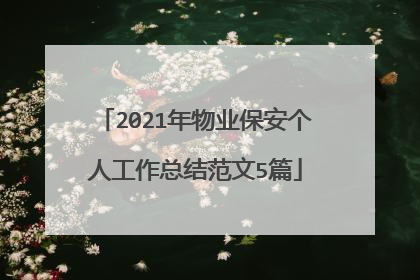 2021年物业保安个人工作总结范文5篇