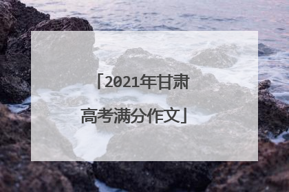 2021年甘肃高考满分作文