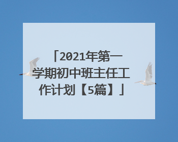 2021年第一学期初中班主任工作计划【5篇】