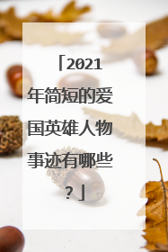 2021年简短的爱国英雄人物事迹有哪些?