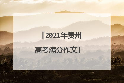 2021年贵州高考满分作文
