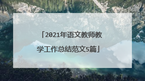 2021年语文教师教学工作总结范文5篇