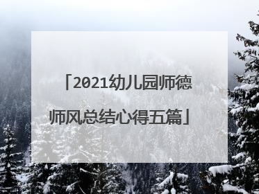 2021幼儿园师德师风总结心得五篇