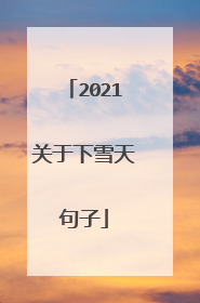 2021关于下雪天句子