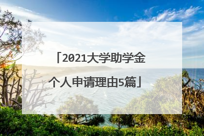 2021大学助学金个人申请理由5篇