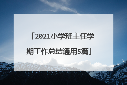 2021小学班主任学期工作总结通用5篇