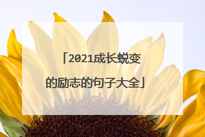 2021成长蜕变的励志的句子大全