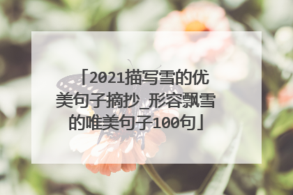 2021描写雪的优美句子摘抄_形容飘雪的唯美句子100句