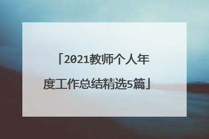 2021教师个人年度工作总结精选5篇