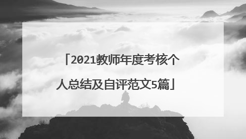 2021教师年度考核个人总结及自评范文5篇