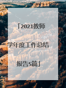 2021教师学年度工作总结报告5篇
