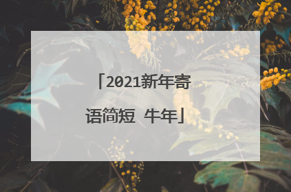 2021新年寄语简短 牛年