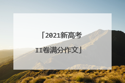 2021新高考II卷满分作文