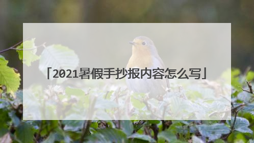 2021暑假手抄报内容怎么写
