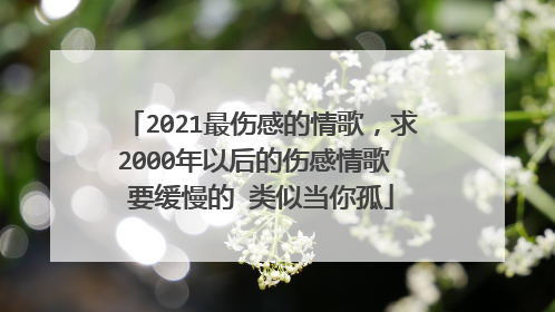 2021最伤感的情歌，求2000年以后的伤感情歌 要缓慢的 类似当你孤