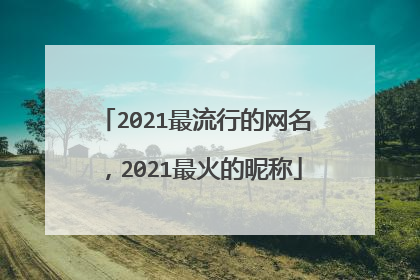 2021最流行的网名，2021最火的昵称