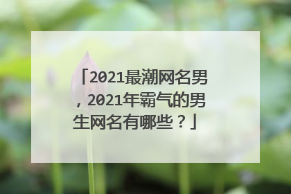 2021最潮网名男，2021年霸气的男生网名有哪些？