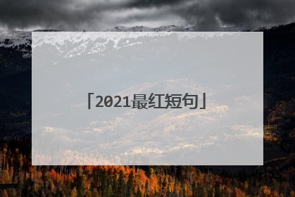 2021最红短句
